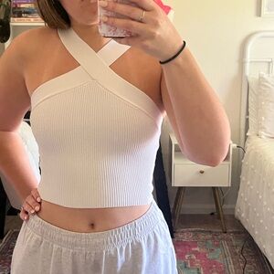 Aritzia Babaton Sculpt Knit Cross Top